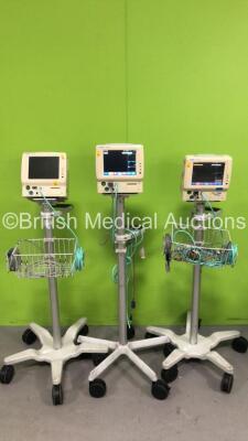 3 x Fukuda Denshi DS-7100 Monitors on Stands with Various Leads (All Power Up) *50000507 / 50000465 / 50000310*