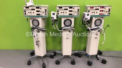 2 x Carefusion Sensormedics 3100B Oscillatory Ventilators and 1 x Viasys Sensormedics 3100B Oscillatory Ventilator (All Power Up - All Damaged - See Pictures)