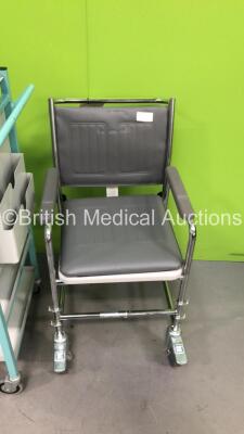 Bristol Maid Trolley with Key *Damaged - See Photo* and 1 x Linton Mobile Wheeled Commode Chair - 7