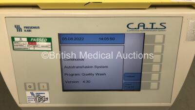 Fresenius Kabi Continuous Autotransfusion System Version 4.30 (Powers Up) *S/N 7CAT3014* - 3