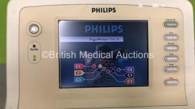 Philips PageWriter Trim III ECG Machine on Stand with 10 Lead ECG Leads (Powers Up - Missing Buttons) *S/N 119063* - 3