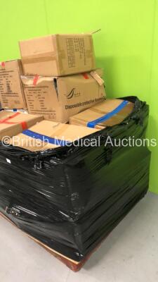 Pallet of Various Disposable Protective Hooded Gowns and Coveralls - 2