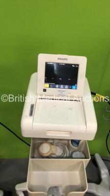 3 x Philips Avalon FM30 Fetal Monitors on Stands with 3 x US Transducers (All Power Up) - 3