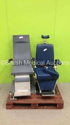 1 x Belmont MAC-150E Electric Dental Chair and 1 x Topcon OC-76 Ophthalmic Chair (Both Power Up with Some Damage - See Photos) *20060007600070*