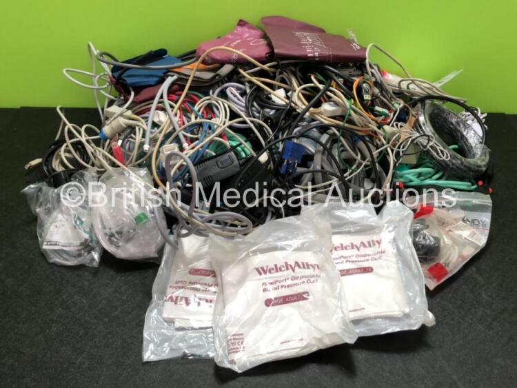 Large Quantity of Patient Monitoring Cables, Power Cables and BP Cuffs