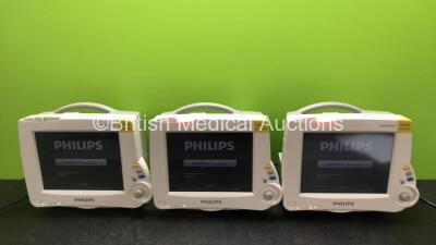 3 x Philips IntelliVue MP30 Anesthesia Patient Monitors (All Power Up, 2 x Damage to Casing - See Photos)