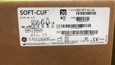 Job Lot Including 5 x Boxes of 20 Critikon Soft-Cuf Ref - SFT-A2-2A 23-33cm Adult BP Cuffs, 6 x Boxes of 20 Critikon Soft-Cuf Ref - SFT-F1-20 26-36cm Adult Forearm BP Cuffs and 7 x Boxes of 20 Critikon Soft-Cuf Ref - SFT-A1-2A 17-25cm Small Adult BP Cuffs - 2