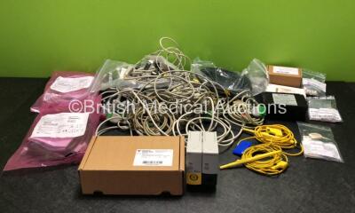 Job Lot Including Various Patient Monitoring Cables and Hoses, 2 x AMC Diathermy / Electrosurgery Cables, 1 x Philips EC10 IntelliBridge Module and 1 x Philips BIS-II Bispectral Index Module