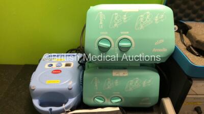 Mixed Lot Including 1 x Cefar Acus 4 Acupuncture Stimulator with Accessories and 1 x AC Power Supply in Carry Case, 1 x Medix Actineb Nebulizer, 2 x Ameda Elite Breast Pumps, 1 x Waldmann UV Meter in Case, 1 x Bio-Tek 74345 Phototherapy Radiometer (Missin - 4