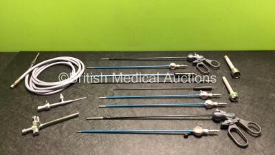 Job Lot of Laparoscopic Surgical Instruments and 1 x Light Source Cable