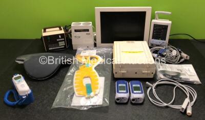 Mixed Lot Including 1 x Datascope Duo Patient Monitor (Powers Up) 1 x Unknown Display / Monitor, 1 x Sonarwarm Diagnostic Sonar, 1 x Novair Compressor, 2 x Serono Easypod Auto-Injector, 1 x Medic-Aid Porta-Neb 50 Nebulizer, 3 x SpO2 Finger Sensor Lead, 2 