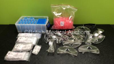 Job Lot of Safety Goggles, PCR Trays and Small Containers