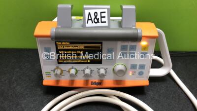 Drager Oxylog 3000 Plus Transport Ventilator Software Version 01.07 with 1 x AC Power Supply and Hose (Powers Up) *SN ASBJ-0058* - 3