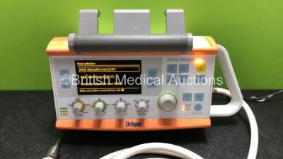 Drager Oxylog 3000 Plus Transport Ventilator Software Version 01.07 with 1 x AC Power Supply and Hose (Powers Up) *SN ASCK-0040* - 3