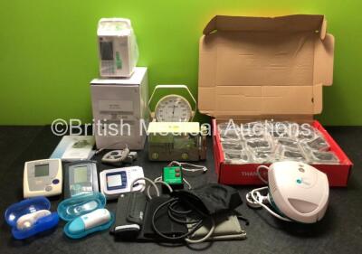 Mixed Lot Including 1 x Sino Medical SN-1800V Infusion Pump *Mfd 2020* (Unused in Box) 3 x Digital BP Monitors, 1 x Microstim Supramaximal Stimulator, 1 x ProPulse Next Generation Ear Care Unit, Large Quantity of Ramblegard Protection Covers, 6 x Nebulize