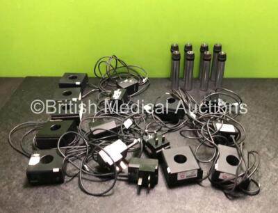 8 x Keeler Otoscope / Ophthalmoscope Handles with 8 x Single Charging Units