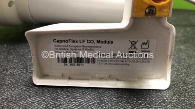 GE Dash 4000 Patient Monitor with ECG, Sp02, Temp, BP1, BP2, NBP and CO2 Options with 1 x GE CapnoFlex CO2 Module (Powers Up) - 5