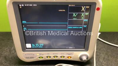 GE Dash 4000 Patient Monitor with ECG, Sp02, Temp, BP1, BP2, NBP and CO2 Options with 1 x GE CapnoFlex CO2 Module (Powers Up) - 2