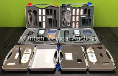 Job Lot Including 2 x Viasys Micro Loop Spirometers (Both Power Up) with 2 x Power Supplies, 2 x Docking Stations and Accessories in Cases and 2 x Micro Medical SmokeChek Spirometers in Cases