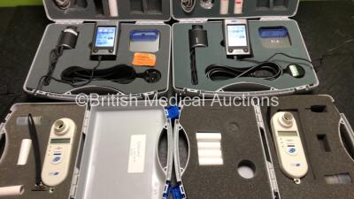 Job Lot Including 2 x Viasys Micro Loop Spirometers (Both Power Up) with 2 x Power Supplies, 2 x Docking Stations and Accessories in Cases and 2 x Micro Medical SmokeChek Spirometers in Cases - 2