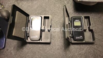 Mixed Lot Including 5 x Timesco Blood Pressure Meters with Cuffs, 3 x Welch Allyn Blood Pressure Meters with Cuffs, 2 x Smart CA20 Digital Alcohol Detectors and 1 x ProPulse Ear Care Unit with Power Supply and Accessories in Case - 5