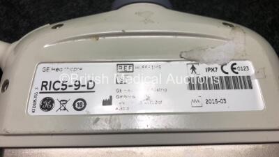 GE RIC5-9-D Ultrasound Transducer / Probe *Mfd 2015* (Untested, Damage to Head - See Photos) **SN NA** - 6