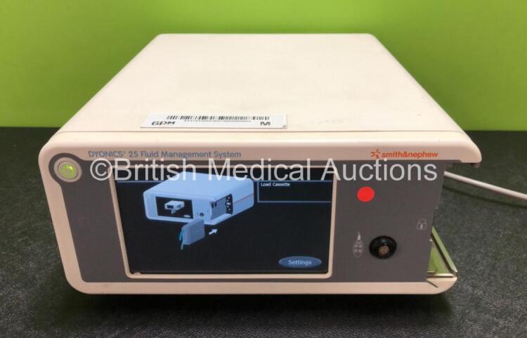 Smith & Nephew Dyonics 25 Fluid Management System (Powers Up with Missing Cassette-See Photos)