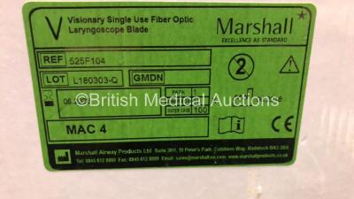 Large Quantity of Marshall MAC 3 and MAC 4 Laryngoscope Blades and Handles - 4