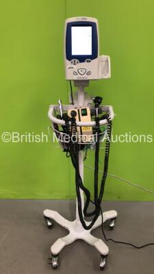 1 x Welch Allyn Spot Vital Signs LXi Monitor on Stand and 1 x Welch Allyn 74716 Transformer with 1 x Attachment (Both Power Up)