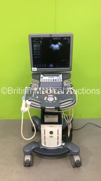 GE Voluson S8 Flat Screen Ultrasound Scanner Ref 5451540 Software Version 12.0.0 *Mfd Oct 2013* (Powers Up) with 2 x Transducer/Probes (AB2-7-RS * Mfd Oct 2013* Slight Head Damage / RIC5-9W-RS *Mfd 07-2015*) and Sony Digital Graphic Printer UP-D8971 *23