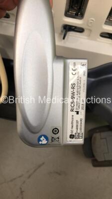 GE Voluson S8 Flat Screen Ultrasound Scanner Ref 5451540 Software Version 12.0.0 *Mfd Oct 2013* (Powers Up) with 2 x Transducer/Probes (AB2-7-RS * Mfd Oct 2013* Slight Head Damage / RIC5-9W-RS *Mfd 07-2015*) and Sony Digital Graphic Printer UP-D8971 *23 - 17