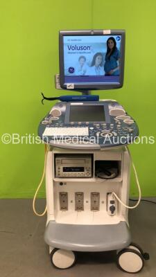 GE Voluson E6 Flat Screen Ultrasound Scanner *S/N D5570* **Mfd 05/2012* Software Version EC200 (Powers Up with Hard Drive Error, Casing Damage and 2 x Missing Dials) with 1 x Transducer/Probe (C1-5-D *Mfd 2015*) and Sony DV0-1000MD DVD Recorder