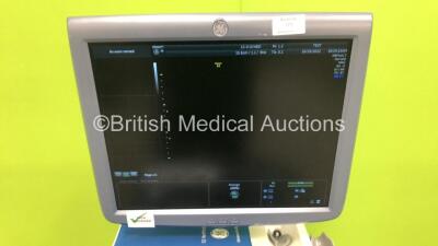 GE Voluson E6 Flat Screen Ultrasound Scanner *S/N D5570* **Mfd 05/2012* Software Version EC200 (Powers Up with Hard Drive Error, Casing Damage and 2 x Missing Dials) with 1 x Transducer/Probe (C1-5-D *Mfd 2015*) and Sony DV0-1000MD DVD Recorder - 3