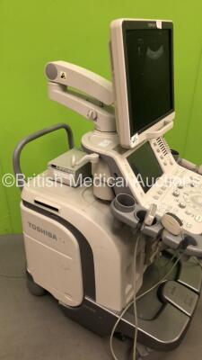 Toshiba Aplio 500 TUS-A500 Flat Screen Ultrasound Scanner Software Version AB_V2.10*R003 *Mfd 01-2013* with 4 x Transducer /Probes (1 x PLT-704SBT Transducer *Mfd 2009*, 1 x PLT-805AT Transducer *Mfd Nov 2012*, 1 x PVT-375BT Transducer *Mfd Nov 2012* and - 14