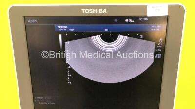 Toshiba Aplio 300 TUS-A300 Flat Screen Ultrasound Scanner *S/N TDA1312158* **Mfd 01/2013** Software Version AB_V2.10*R003 with 2 x Transducer Probes (1 x PVT-375BT *Mfd 2013-01 / 1 x PVT-661VT *Mfd 2010-11*) and Sony UP-D897 Digital Graphic Printer (Power - 4