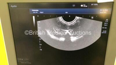 Toshiba Aplio 300 TUS-A300 Flat Screen Ultrasound Scanner *S/N TDA1312158* **Mfd 01/2013** Software Version AB_V2.10*R003 with 2 x Transducer Probes (1 x PVT-375BT *Mfd 2013-01 / 1 x PVT-661VT *Mfd 2010-11*) and Sony UP-D897 Digital Graphic Printer (Power - 5