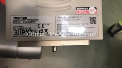 Toshiba Aplio 300 TUS-A300 Flat Screen Ultrasound Scanner *S/N TDA1312158* **Mfd 01/2013** Software Version AB_V2.10*R003 with 2 x Transducer Probes (1 x PVT-375BT *Mfd 2013-01 / 1 x PVT-661VT *Mfd 2010-11*) and Sony UP-D897 Digital Graphic Printer (Power - 12