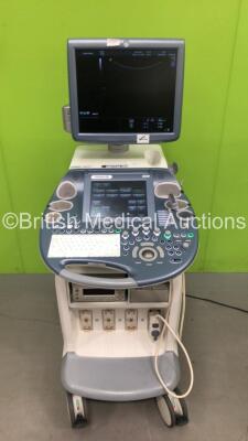 GE Voluson E8 Flat Screen Ultrasound Scanner Software Version EC200 *Mfd 11/2013* (Powers Up with Missing Dial-See Photo) with 1 x Transducer/Probe (C4-8-D * Mfd Oct 2013* with Cable Damage) 1 x Sony DVO 100MD DVD Recorder And 1 x Sony UP-897 Digital Grap