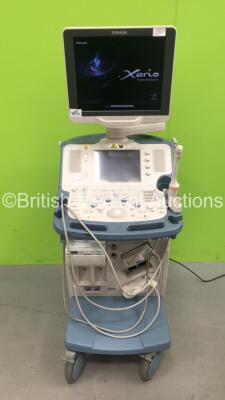 Toshiba Xario SSA-680A Flat Screen Ultrasound Scanner *S/N LGM1255620* **Mfd 2012** with 2 x Transducers / Probes (PVT-681MV *Mfd 2015* and PVT-375BT *Mfd 2012*) and Sony UP-D897 Digital Graphic Printer (Powers Up) ***IR711***