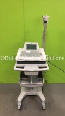 GE MAC 3500 ECG Machine on Stand with 1 x 10 Lead ECG Lead (Powers Up) *SN SKK14475584PA*