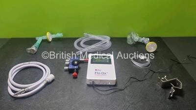 4 x Oxford Optronix Flo-Ox Oxygen Monitor with Accessories Including Flow Generator, User Manual, Hose, Power Supply and 1 x Circuit Sets (All Power Up - In Excellent Condition) *1 in Photo, 4 in Total*