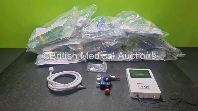 1 x Oxford Optronix Flo-Ox Oxygen Monitor with Accessories Including Flow Generator, User Manual, Hose, Power Supply and 12 x Circuit Sets (Powers Up - In Excellent Condition)