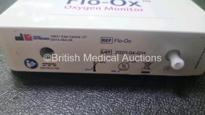 2 x Oxford Optronix Flo-Ox Oxygen Monitor with Accessories Including Flow Generator, User Manual, Hose, Power Supply and 13 x Circuit Sets (Both Power Up, in Excellent Condition) - 4