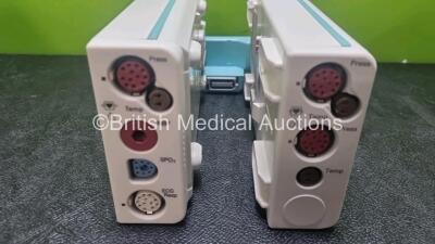 Job Lot of Philips Including 4 x M3001A with Press, Temp, NBP, SpO2 and ECG/Resp Options , 1 x M3015A and 1 x M3012A - 3