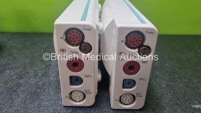 Job Lot of Philips Including 4 x M3001A with Press, Temp, NBP, SpO2 and ECG/Resp Options , 1 x M3015A and 1 x M3012A - 4
