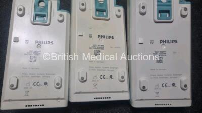 Job Lot of Philips Including 4 x M3001A with Press, Temp, NBP, SpO2 and ECG/Resp Options , 1 x M3015A and 1 x M3012A - 6