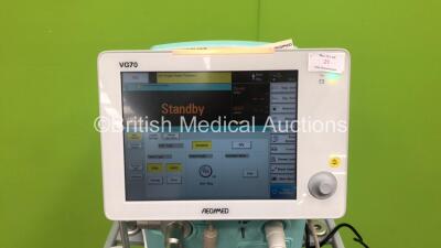 Aeonmed VG70 Ventilator Software Version 2.00, Running Hours 1106h 24m with 1 x Hose on Stand *Mfd 05-2020* (Powers Up) - 2