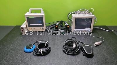 Mixed Lot Including 1 x Hewlett Packard M3046A Viridia M3 Patient Monitor Including 1 x Philips M3000A Gas Module Including ECG/Resp, SpO2, NBP, Press and Temp Options (Powers Up),1 x Datascope Trio Patient Monitor with SpO2 Finger Sensor, 1 x ValleyLab B