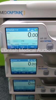 4 x MedCaptain Model HP-30 Touch Screen Syringe Pumps with HP-80 Infusion Workstation *Mfd 2020* (All Power Up) - 3