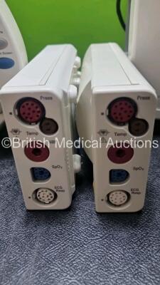 Job Lot Including 2 x Philips IntelliVue MP50 Patient Monitors (Both Power Up, Cracks in Casing and Clip for Module Snapped - See Photos), 2 x Philips M3001A Multiparameter Modules with Press, Temp, NBP, SpO2 and ECG/Resp Options and 1 x IntelliVue X2 Han - 4